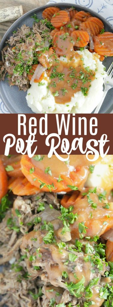 Slow Cooker Pot Roast - with red wine - Foodtastic Mom