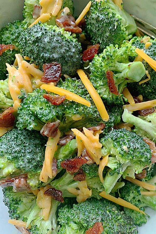 broccoli salad in large bowl