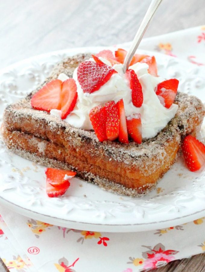 Nutella Stuffed Churro French Toast - Foodtastic Mom