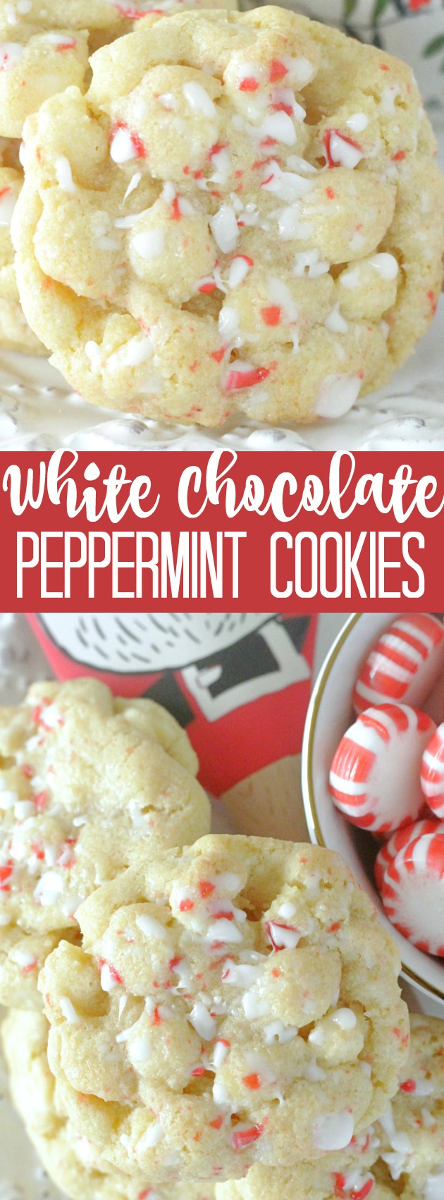 White Chocolate Peppermint Cookies - Foodtastic Mom