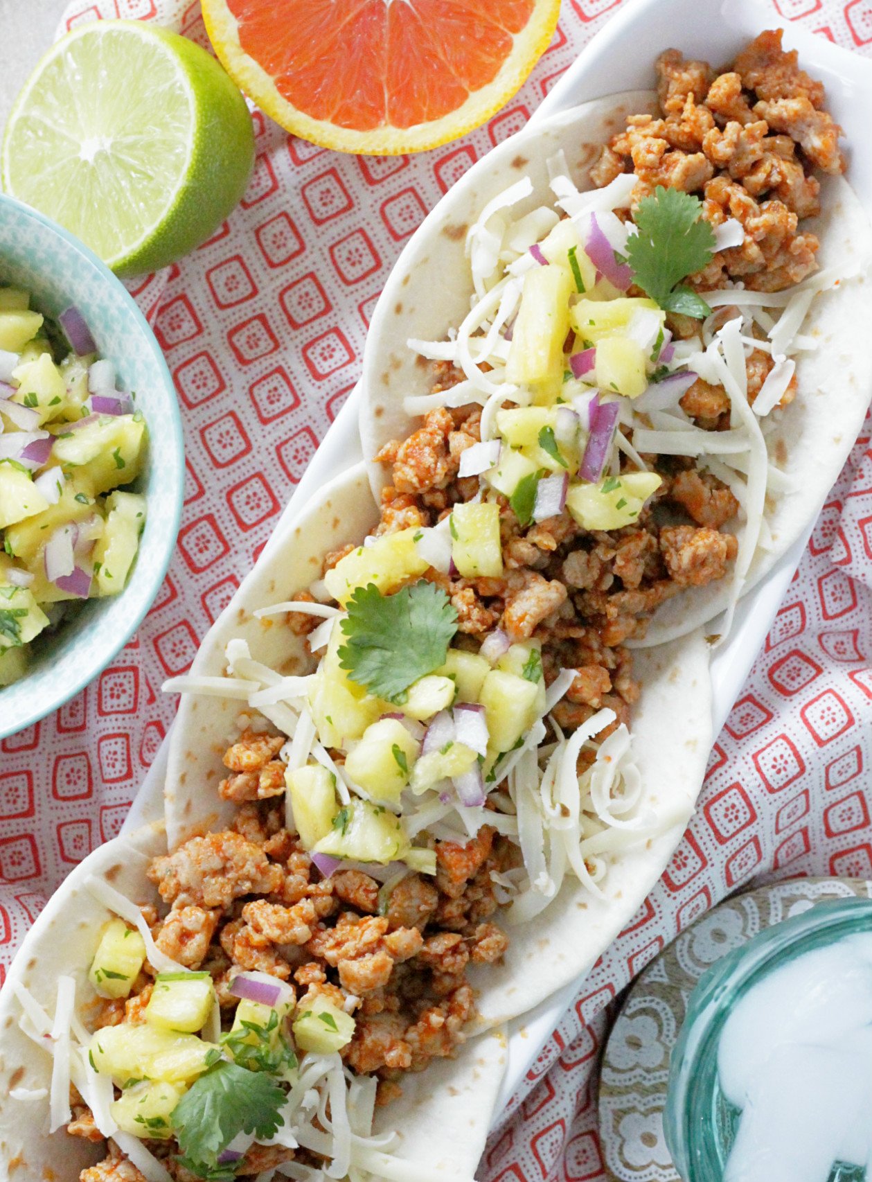 Ground Pork Tacos - Al Pastor Style - Foodtastic Mom