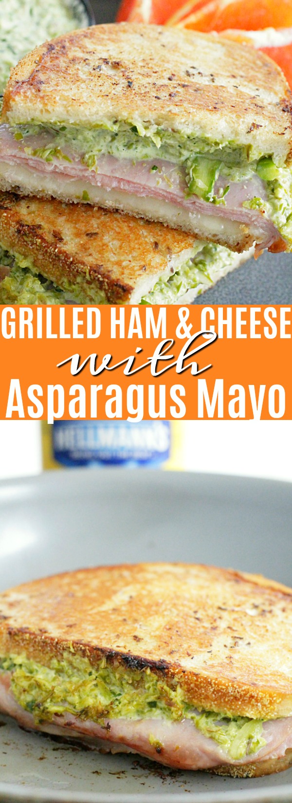 Grilled Ham and Cheese Sandwich with Asparagus Mayonnaise - Foodtastic Mom