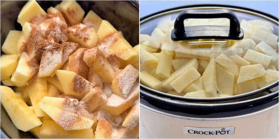 pictures slowing how to make crockpot applesauce