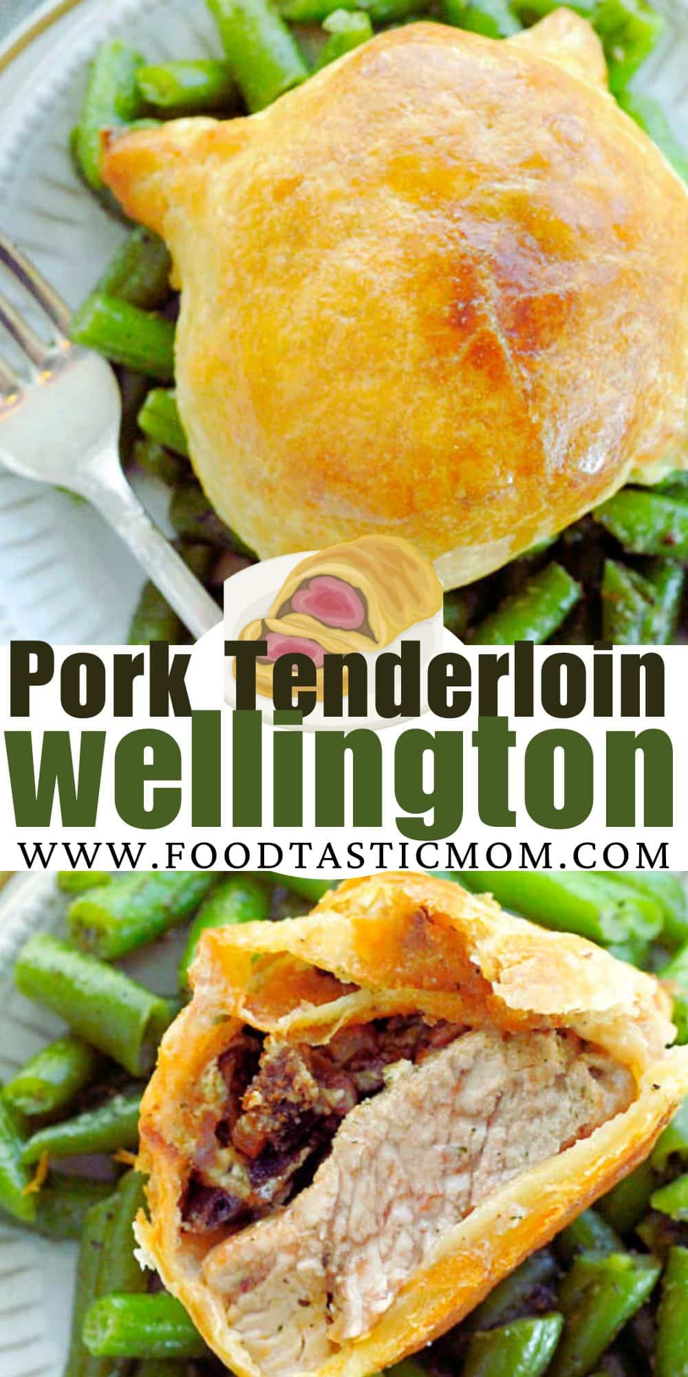 Wow your guests with this Pork Wellington recipe. It's just as impressive as a classic beef Wellington but at a fraction of the cost. via @foodtasticmom