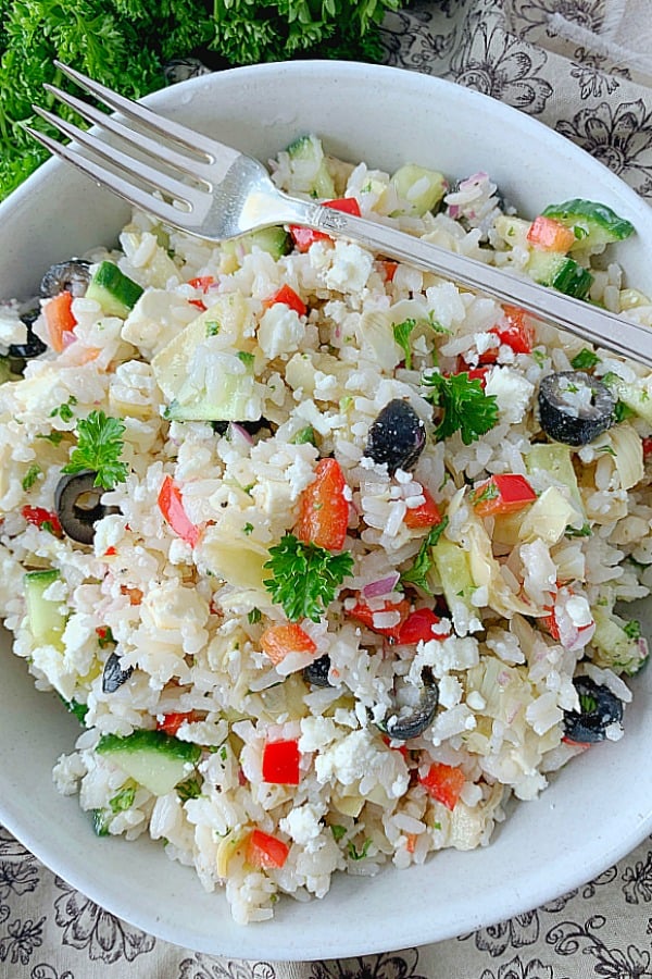 Greek Rice Salad - Foodtastic Mom