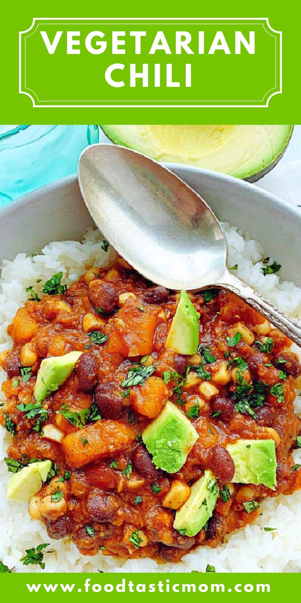 This Vegetarian Chili with lentils could not be easier or tastier. You just dump everything in the Crockpot and walk away. via @foodtasticmom