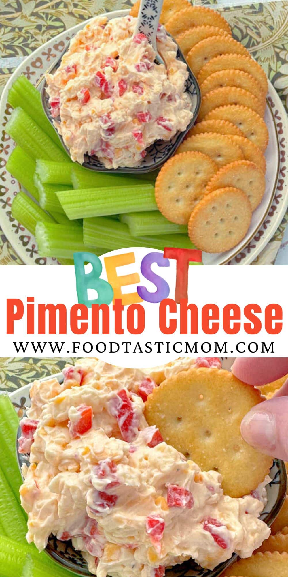 My homemade pimento cheese dip is a classic southern recipe with a twist (melting butter with fresh garlic) for truly the best pimento cheese.  via @foodtasticmom