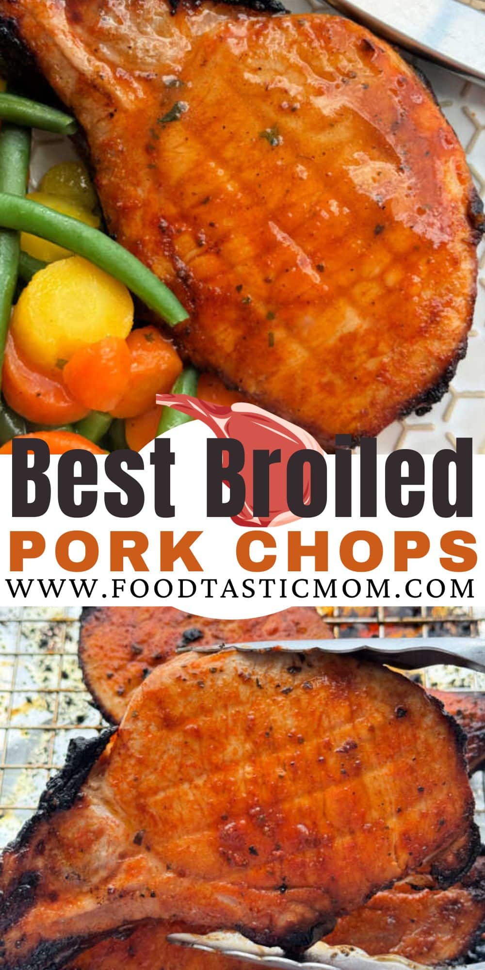 Broiled Pork Chops are tender and perfectly seasoned. They are a delicious and easy dinner your whole family will love. via @foodtasticmom