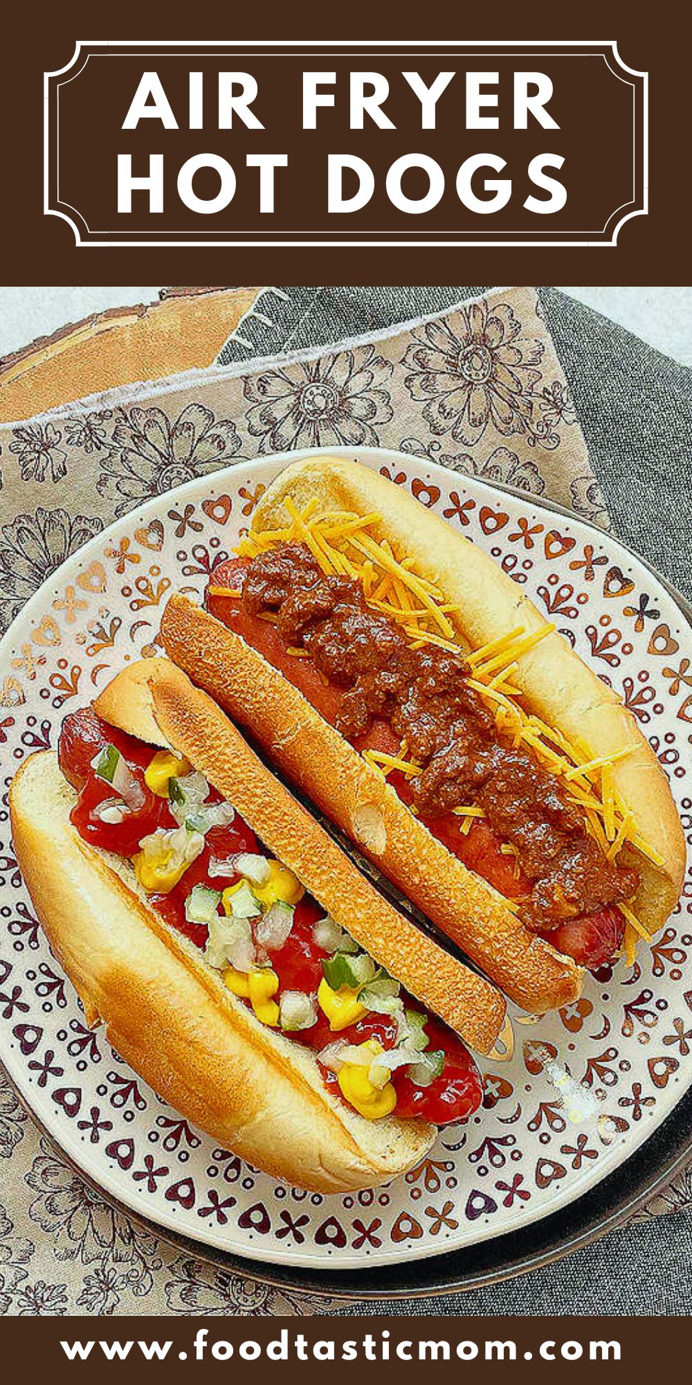 The air fryer works its magic again. These air fryer hot dogs are perfection - sizzling and juicy, ready for your favorite toppings. via @foodtasticmom