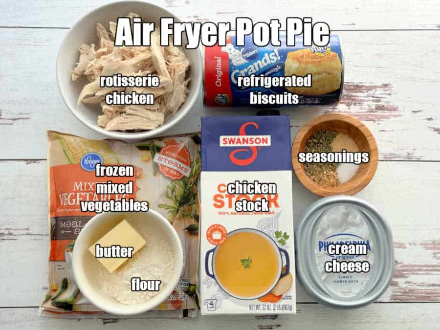 picture of ingredients needed to make air fryer pot pies