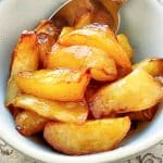 These Air Fryer Apples taste like those Cracker Barrel fried apples. The air fryer makes the apple slices tender and a simple sauce make them irresistible. 