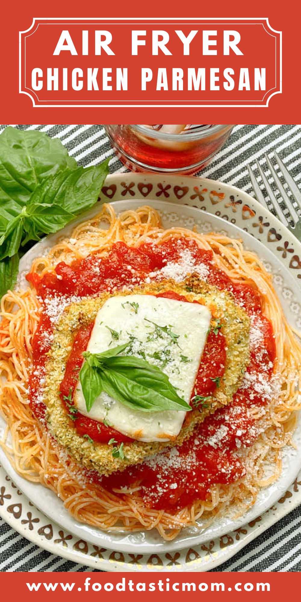 Make Chicken Parm better than a restaurant thanks to this recipe for Air Fryer Chicken Parmesan. So delish, healthy and ready in a flash! via @foodtasticmom