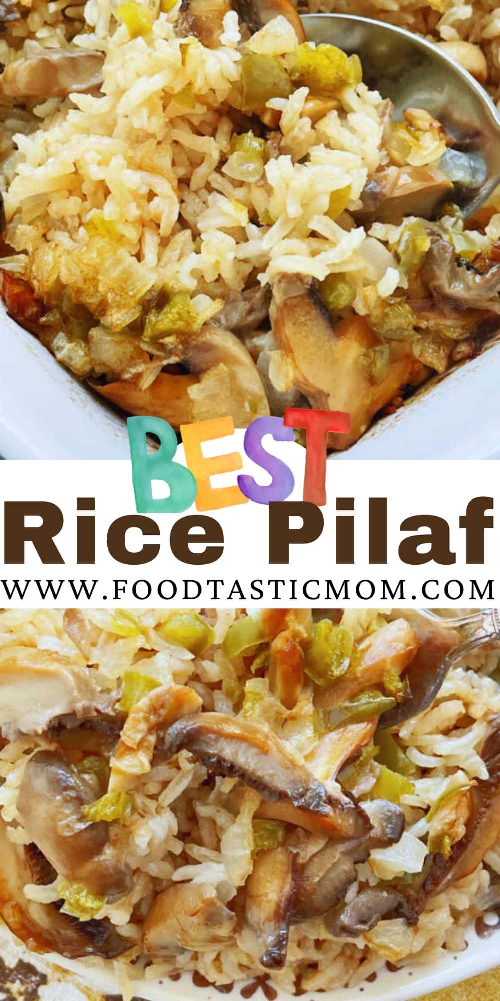 Why is this the best rice pilaf? Because it is my Mom's recipe. White rice cooks to perfection in the oven with just a few surprising ingredients. via @foodtasticmom