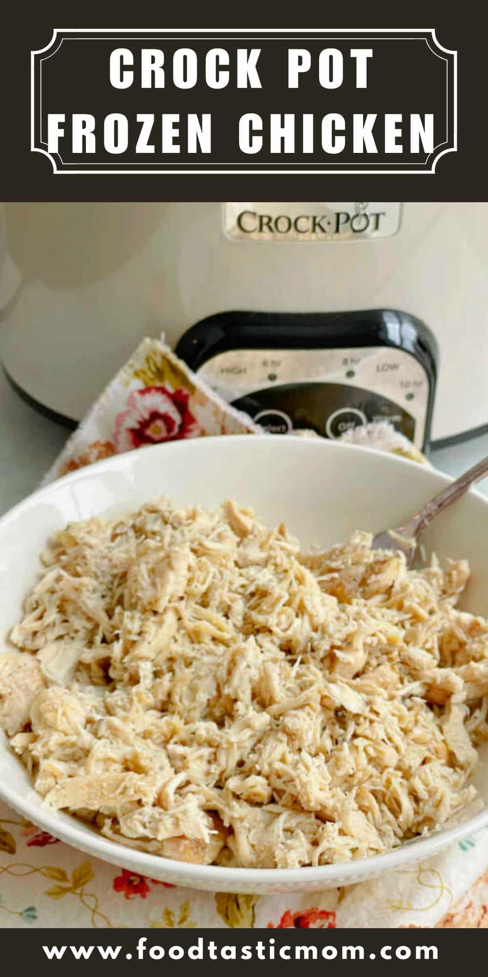 Learn how to make frozen, boneless and skinless chicken breasts in the Crock Pot for using in any recipe calling for cooked chicken. via @foodtasticmom