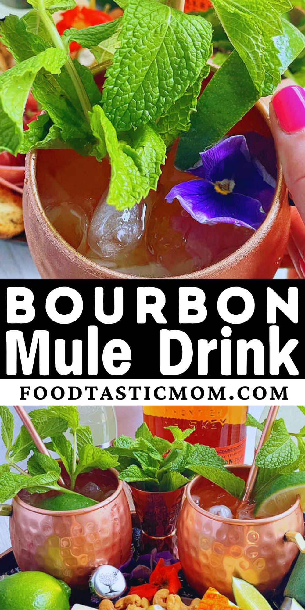 A Bourbon Mule is the cold, refreshing cocktail you are looking for! It's made with Kentucky bourbon, ginger beer and fresh lime juice. via @foodtasticmom