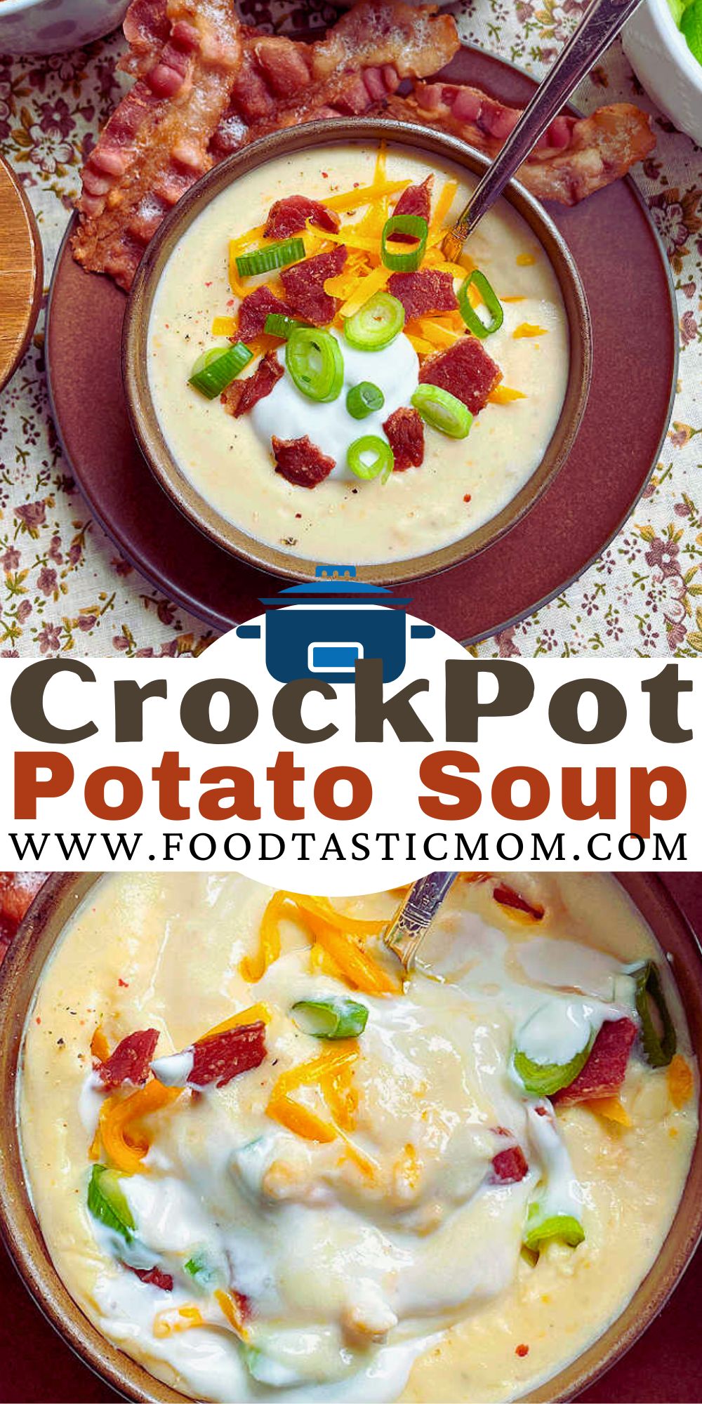 This is the potato soup of your dreams! My recipe for Potato Soup in the Crockpot combines frozen hash browns with a microwave roux for pure, creamy potato soup perfection! via @foodtasticmom