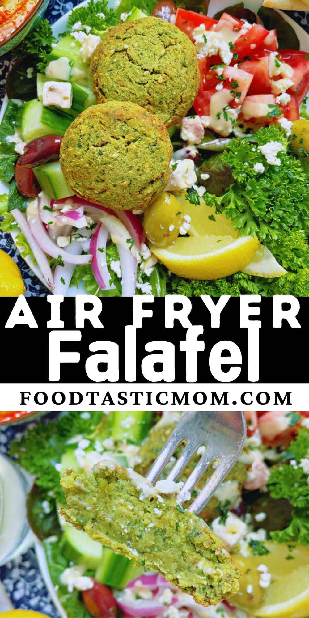 For a healthy meal prep option, try Air Fryer Falafel. It's crunchy, tasty and easy to make with canned chickpeas instead of dried chickpeas. via @foodtasticmom