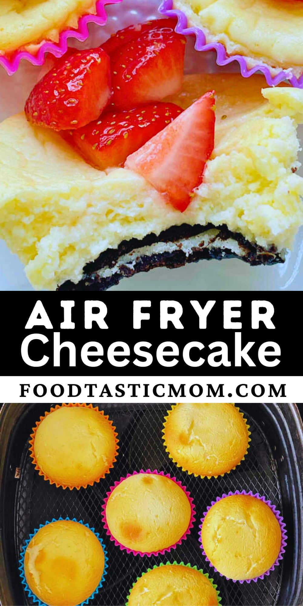 Air Fryer Cheesecake is perfect for when the craving for cheesecake hits but you are short on time. These are hand-held bites of perfection. via @foodtasticmom