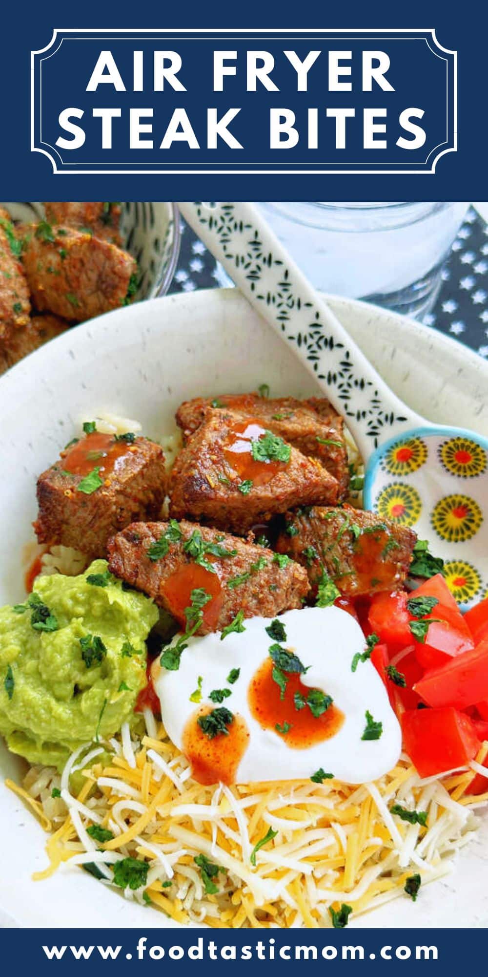 Air Fryer Steak Bites are an economical choice to make a pricier steak feed more people. They are so quick to make and perfectly cooked! via @foodtasticmom