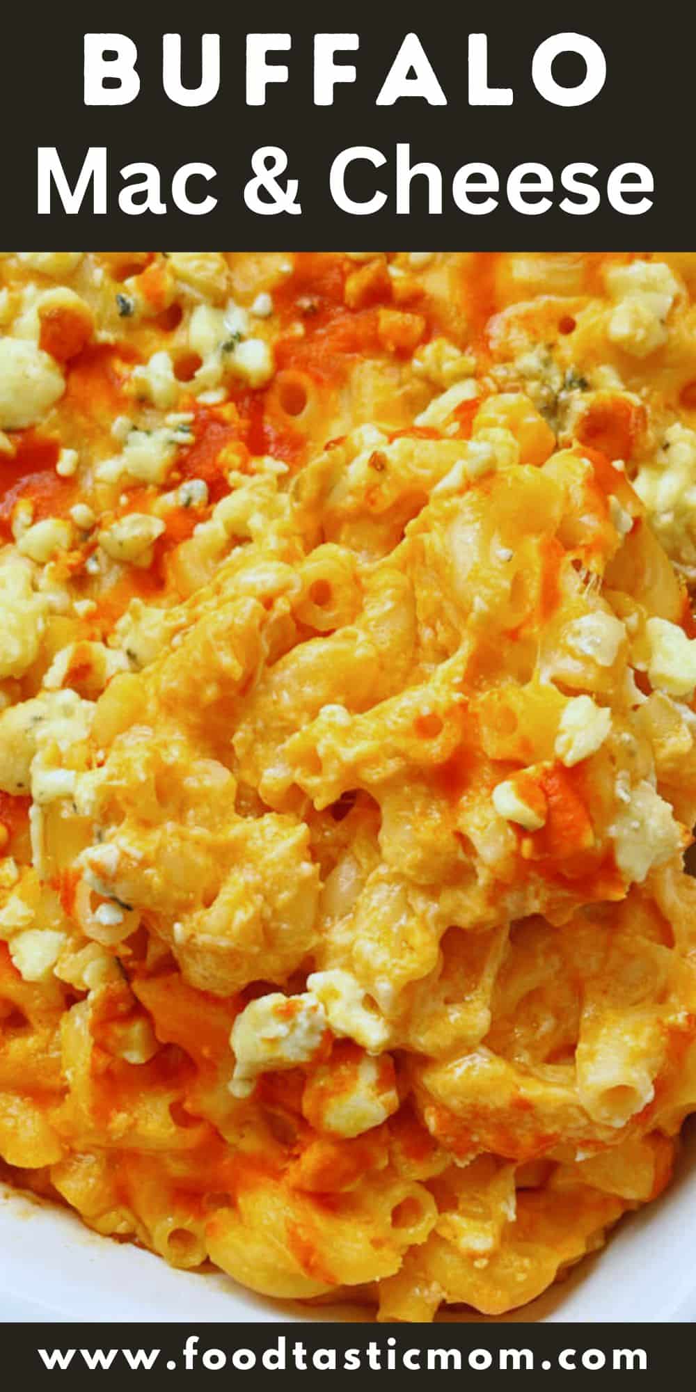 Here it is - the best, creamy, zesty, full of flavor recipe for Buffalo Chicken Mac and Cheese - perfect for entertaining and tailgating. via @foodtasticmom