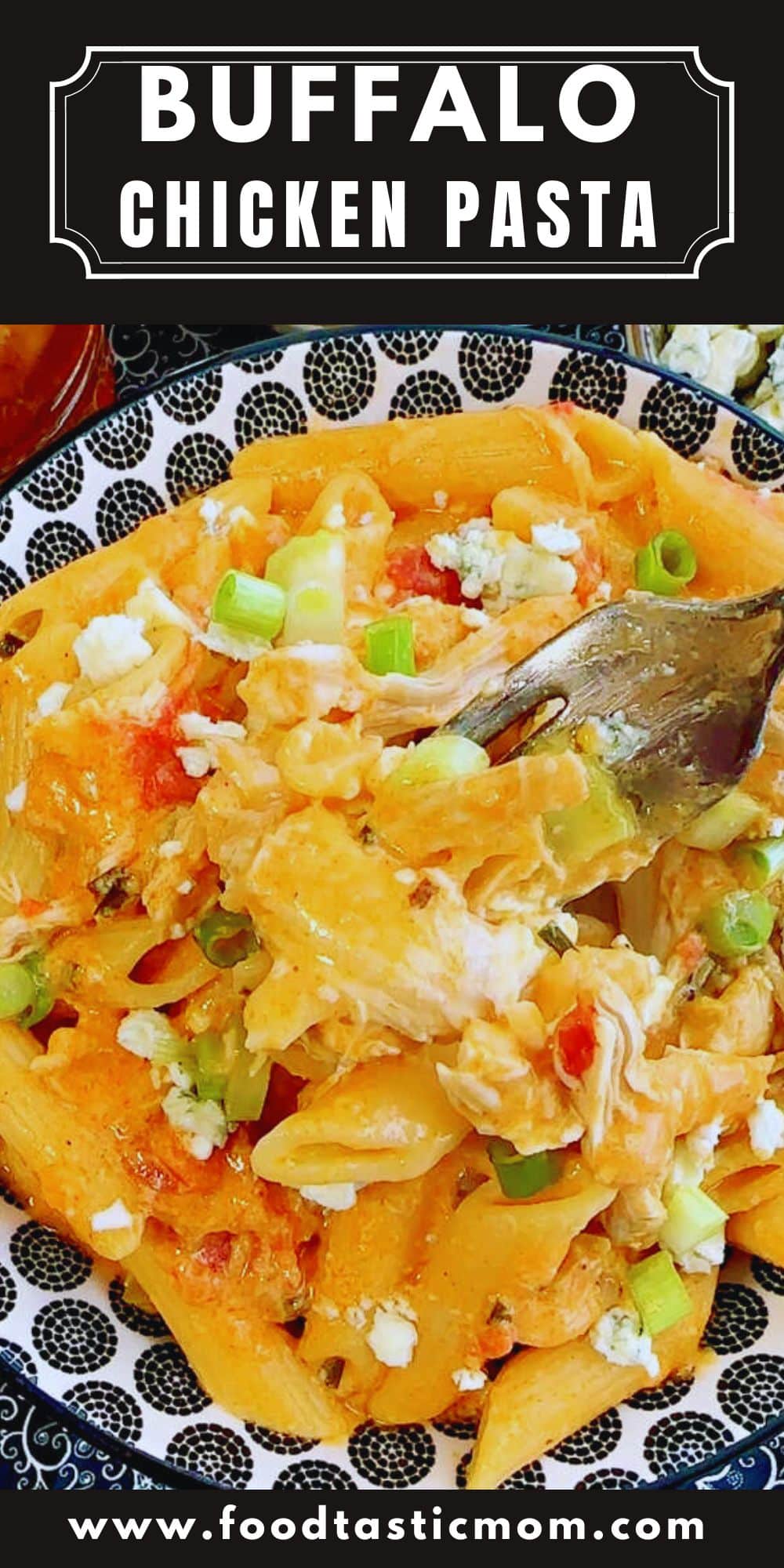 Spice up your weeknight dinner with this delicious and easy one pot buffalo chicken pasta recipe. Made with just a few simple ingredients, this dish is sure to become a family favorite! via @foodtasticmom