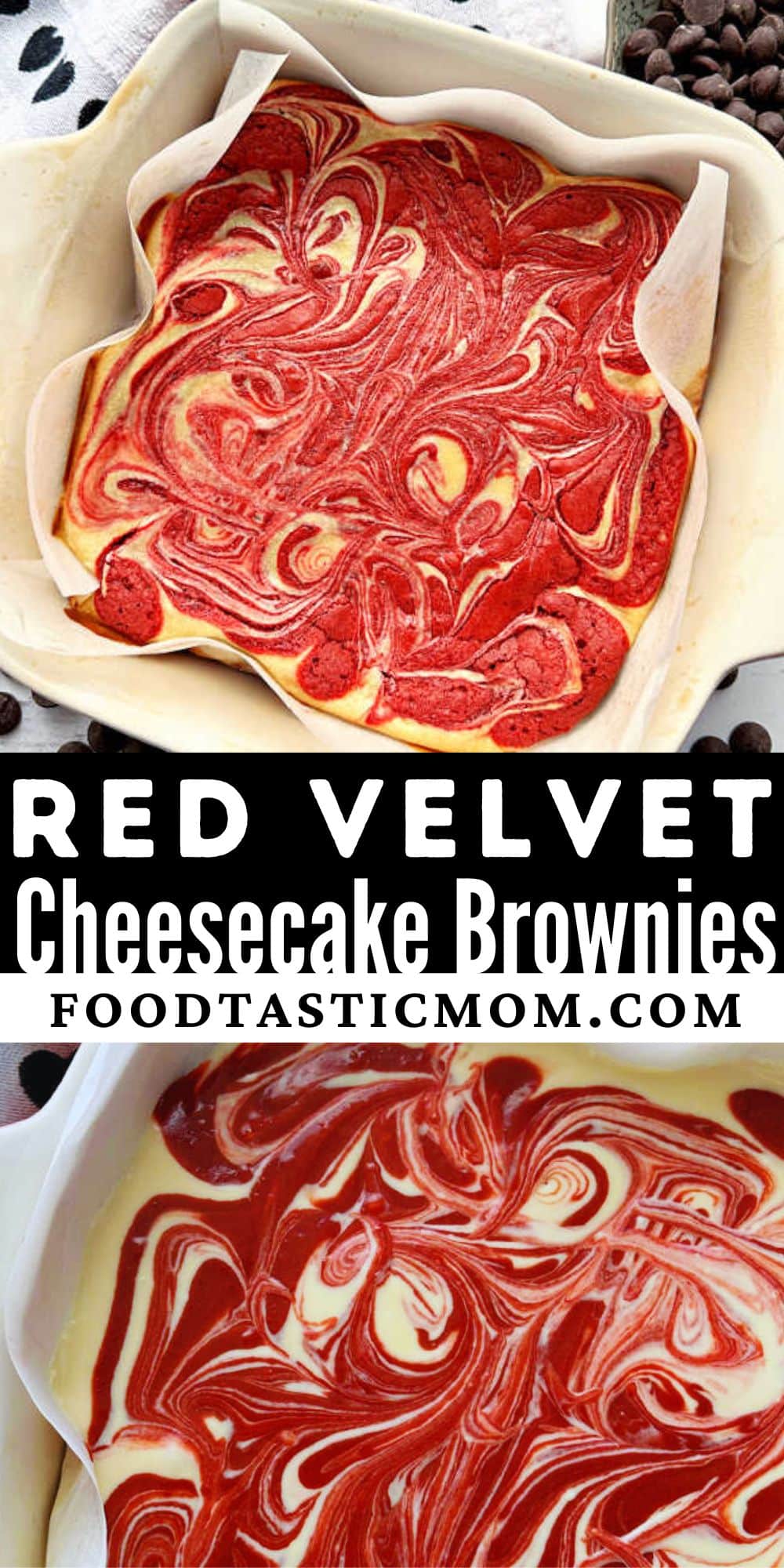 Red velvet brownie batter and tangy cream cheese swirls together in these easy, outstandingly delicious and decadent red velvet cheesecake brownies. via @foodtasticmom