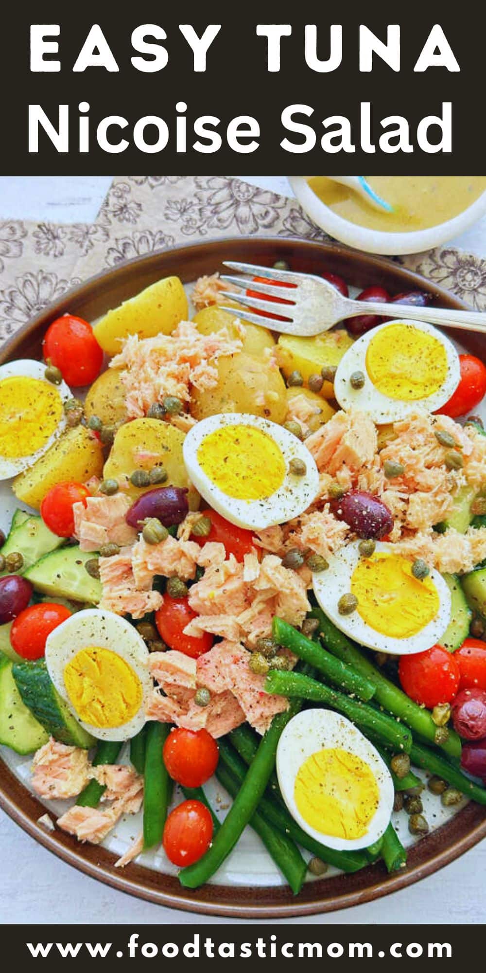 Discover secrets for streamlining the preparation and the best niçoise salad dressing for Tuna Nicoise Salad, a classic French salad. via @foodtasticmom