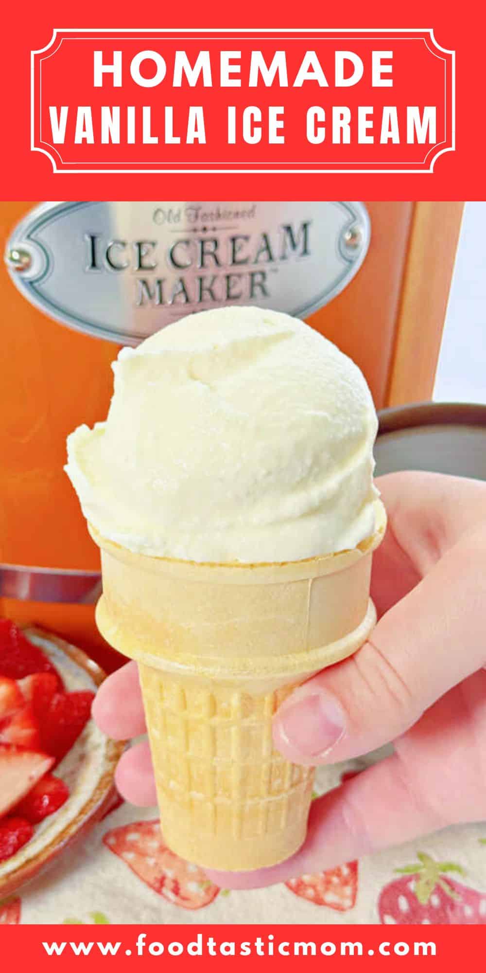 My homemade vanilla ice cream recipe is a dream - with just six all natural ingredients it is a quintessential summer treat! via @foodtasticmom
