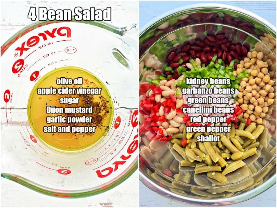 ingredients needed for making 4 bean salad