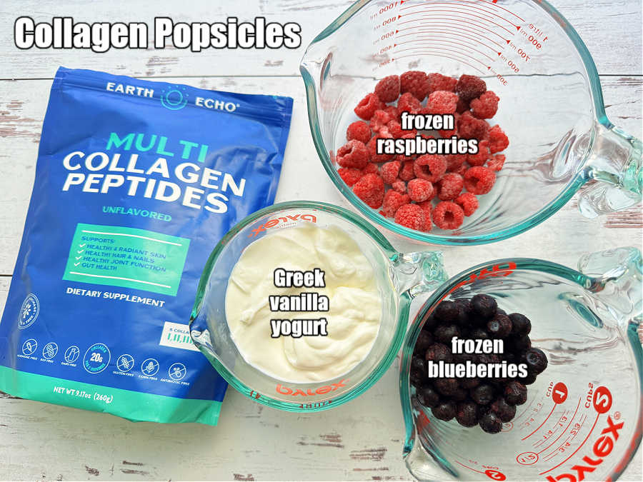 picture of ingredients needed to make collagen bomb pops