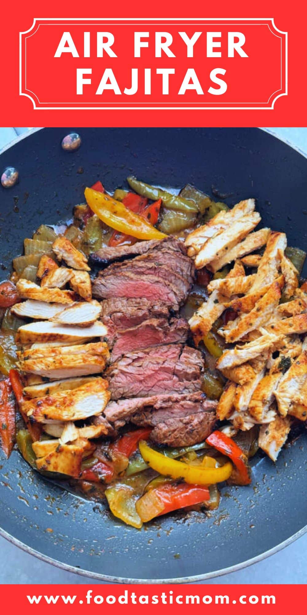 Simple ingredients combine for the most flavorful marinade making these Air Fryer Fajitas fresh, delicious and completely customizable. via @foodtasticmom