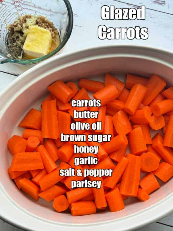 picture of ingredients needed to make glazed carrots