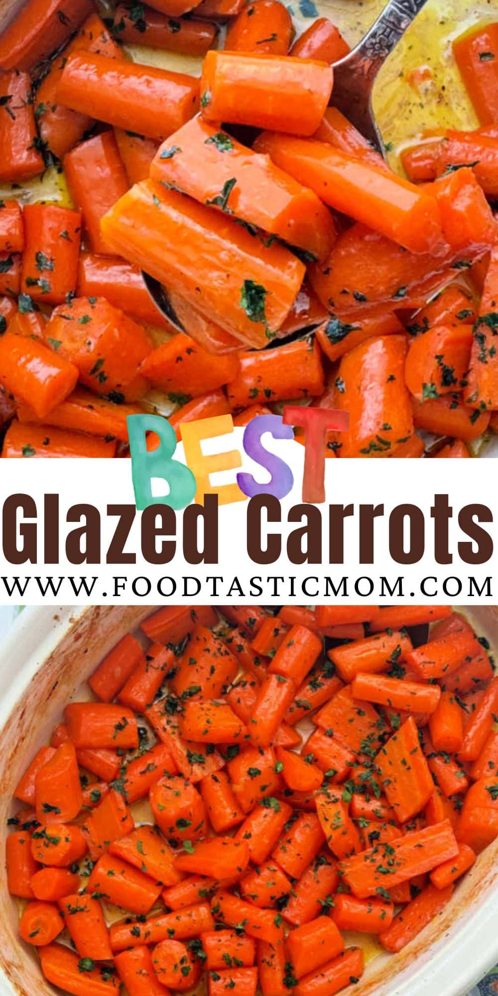 The best glazed carrots are oven roasted to bring out the natural sweetness of the carrots. Sweetened with brown sugar and honey. via @foodtasticmom