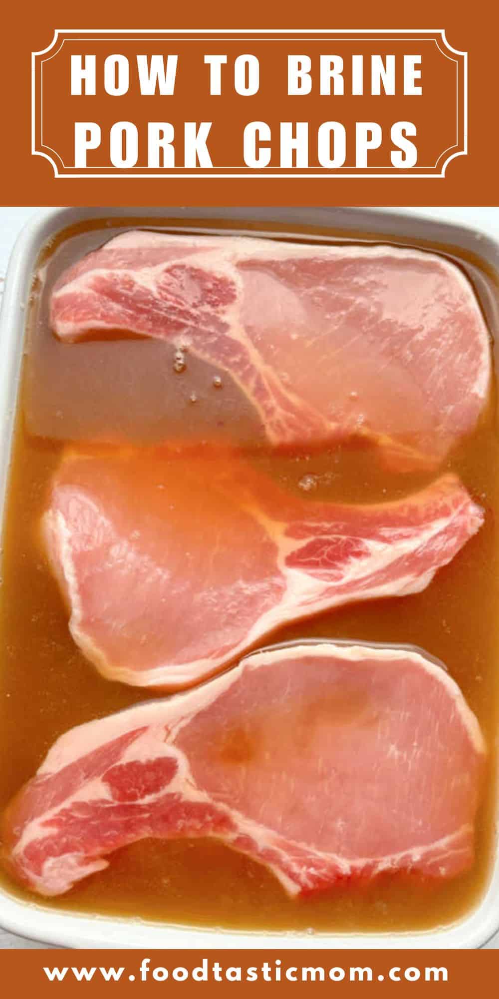 Brining pork chops in a wet brine of apple cider, brown sugar and salt is the best way to ensure grilled or broiled juicy pork chops. via @foodtasticmom