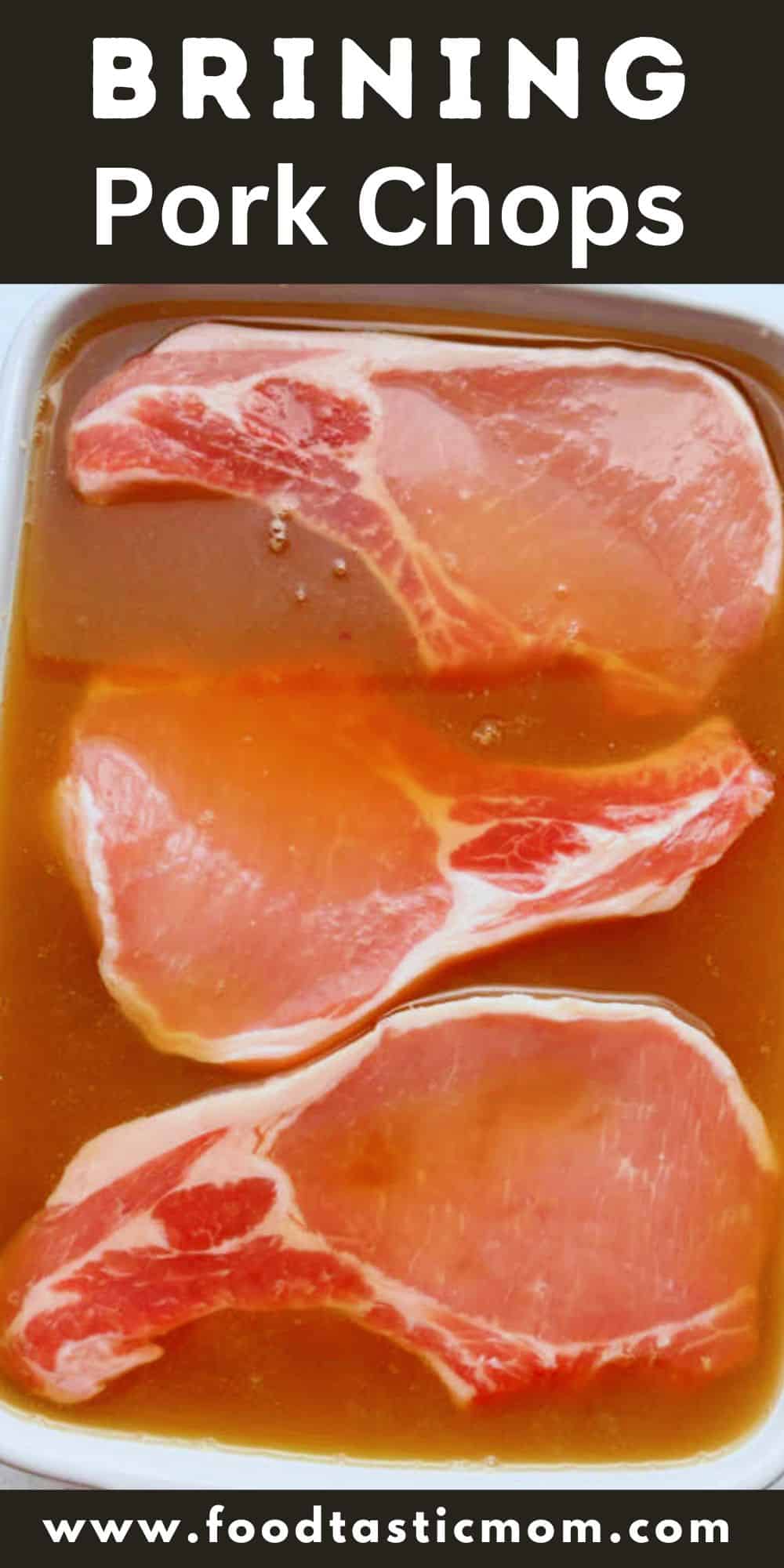 Brining pork chops in a wet brine of apple cider, brown sugar and salt is the best way to ensure grilled or broiled juicy pork chops. via @foodtasticmom