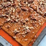 praline grahams still on the sheet pan before being broken into squares