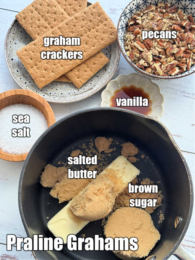 picture of ingredients needed to make praline grahams