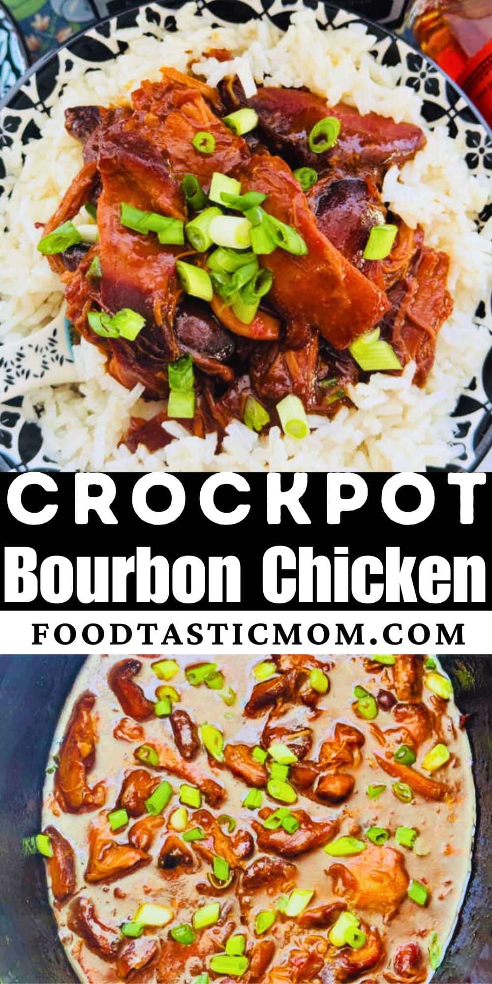 The yummy sauce for my Bourbon Chicken in the Crock Pot is perfectly sticky thanks to a few secret ingredients including a microwave roux. via @foodtasticmom