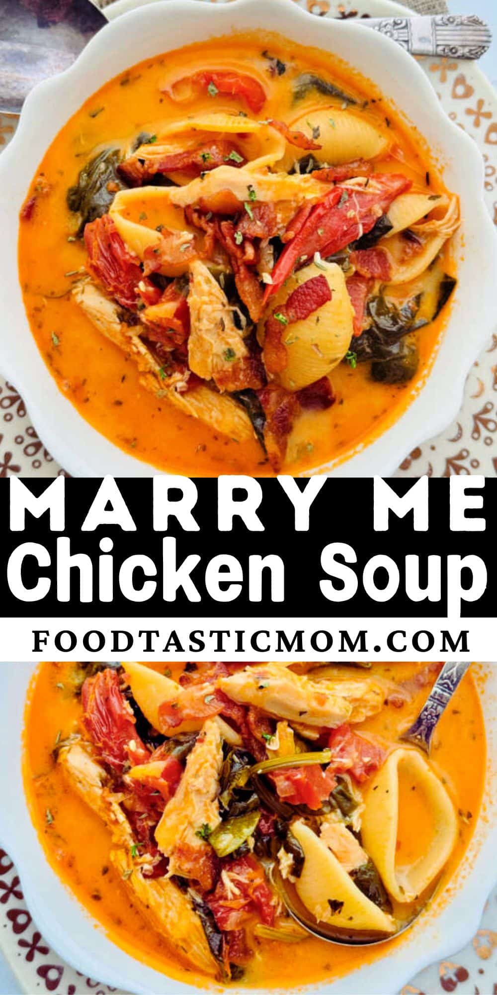 This outstanding Marry Me Chicken Soup recipe uses store-bought rotisserie chicken to create a perfect bowl of comfort and optimism. via @foodtasticmom