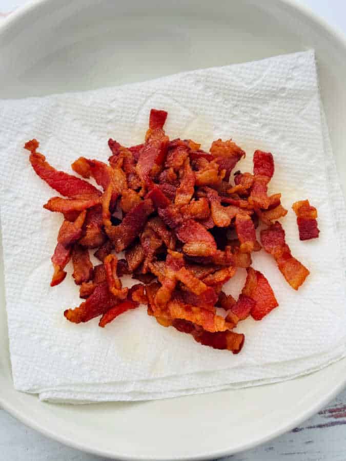 crispy cooked bacon to top the soup with