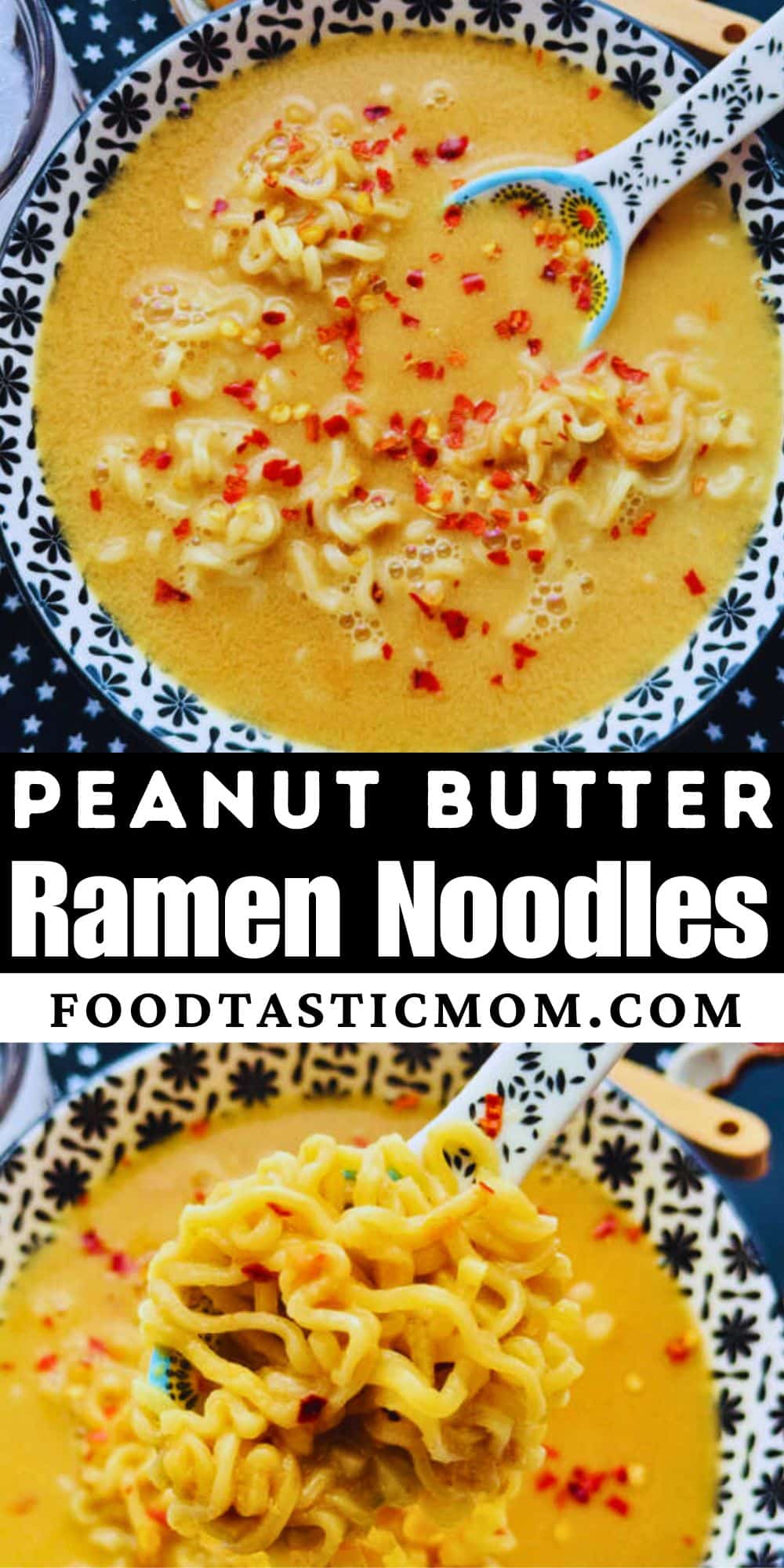 Turn economical instant ramen noodles into a delicious dish with a spicy peanut sauce made from a few simple ingredients. via @foodtasticmom